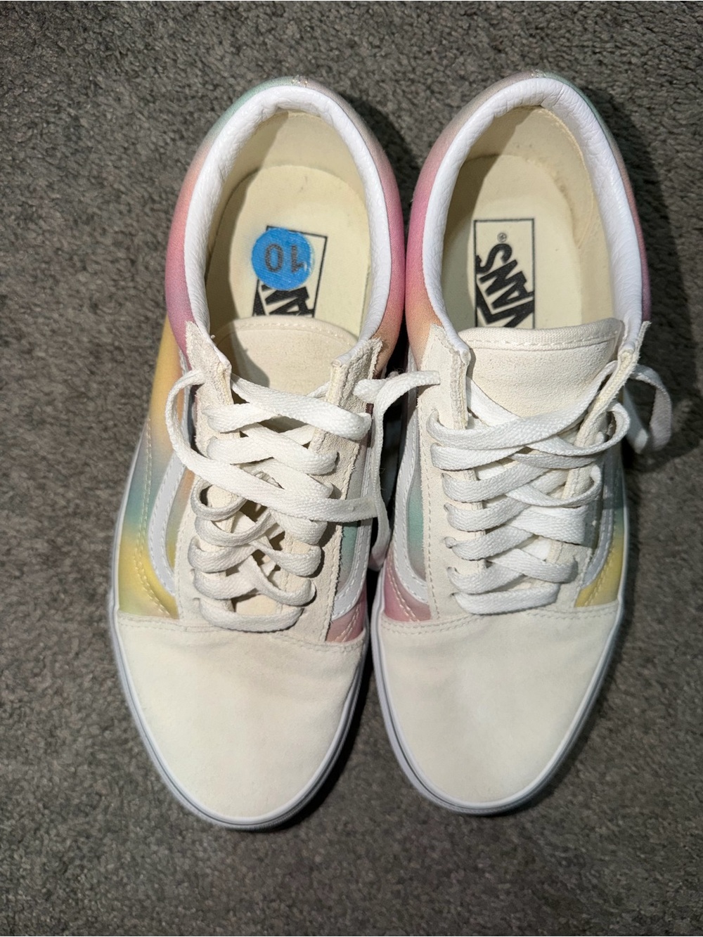Vans Women's Pastel Rainbow Old Skool Sneakers - White